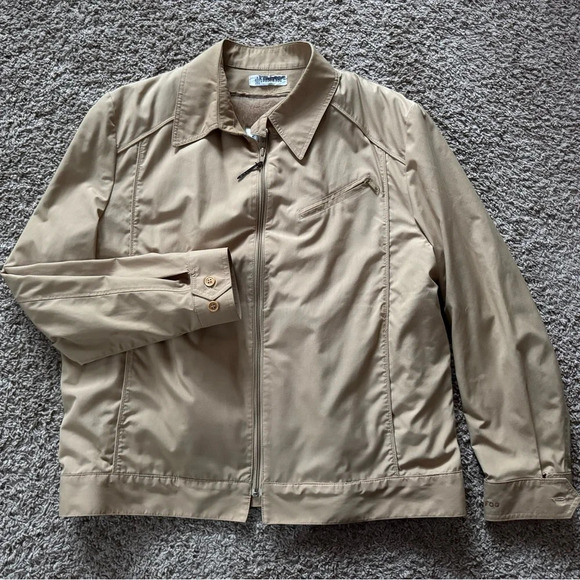 Men London Fog Beige Jacket With Removable Lining Size 46 Regular EUC - Picture 1 of 7